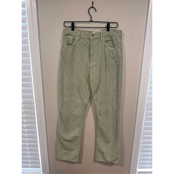 Reformation Pants Womens Size 26 Mint Green Rowan High Rise Relaxed Corduroy - Picture 1 of 5